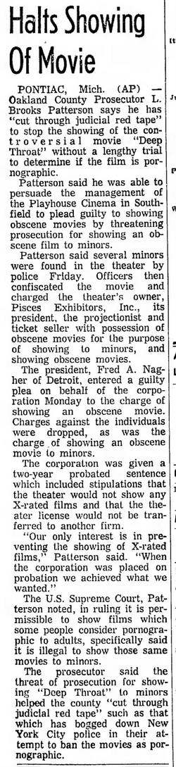 Playhouse Cinema - Jan 1973 Closed Down For Showing Of Deep Throat (newer photo)